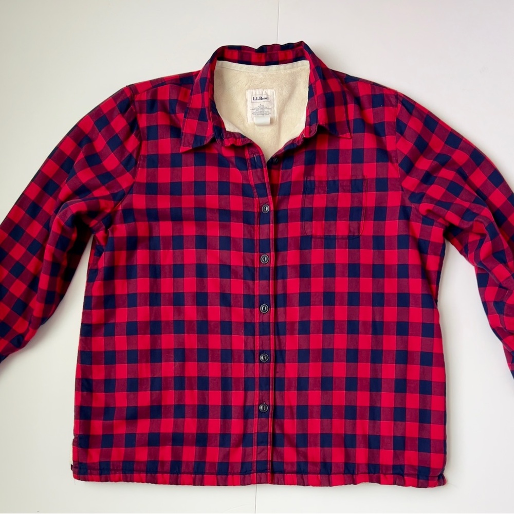 LL Bean Plaid Button-Up Shirt
